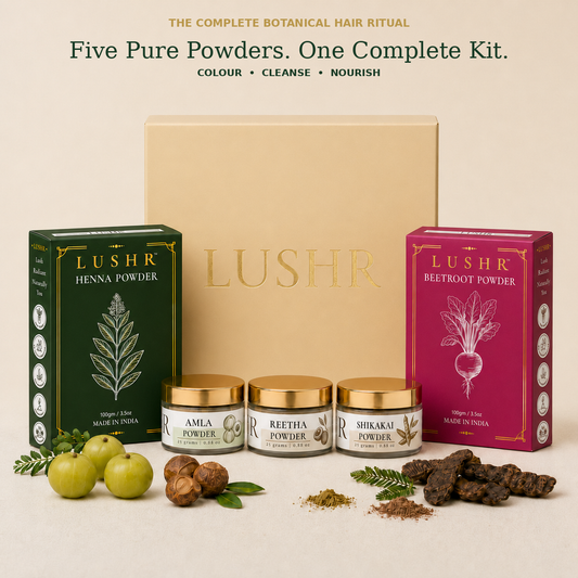 Lushr Hair Colour Kit — Henna, Beetroot, Amla, Reetha & Shikakai | 5-in-1