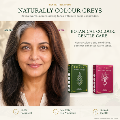 Lushr Hair Colour Kit — Henna, Beetroot, Amla, Reetha & Shikakai | 5-in-1