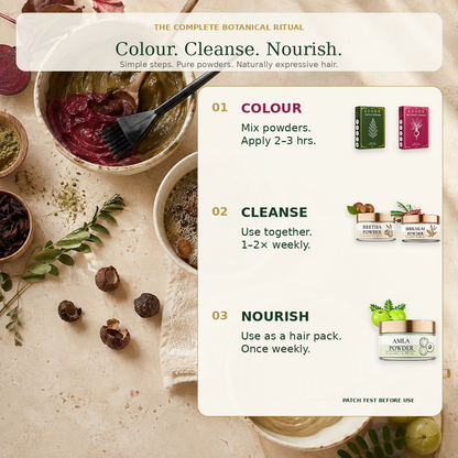 Lushr Hair Colour Kit — Henna, Beetroot, Amla, Reetha & Shikakai | 5-in-1