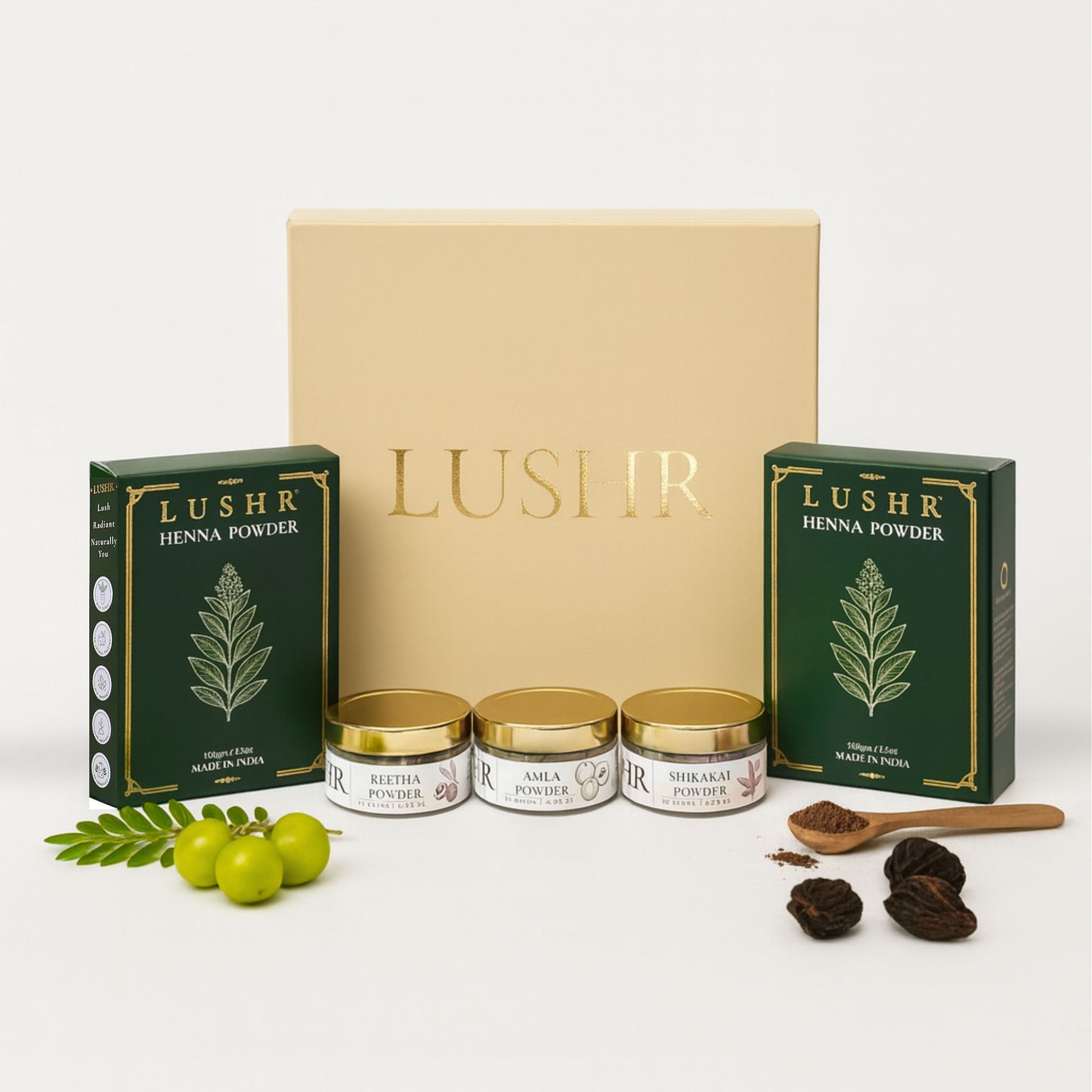 Lushr Hair Ritual Kit — Henna, Amla, Reetha & Shikakai | 4 - in - 1 - LUSHR