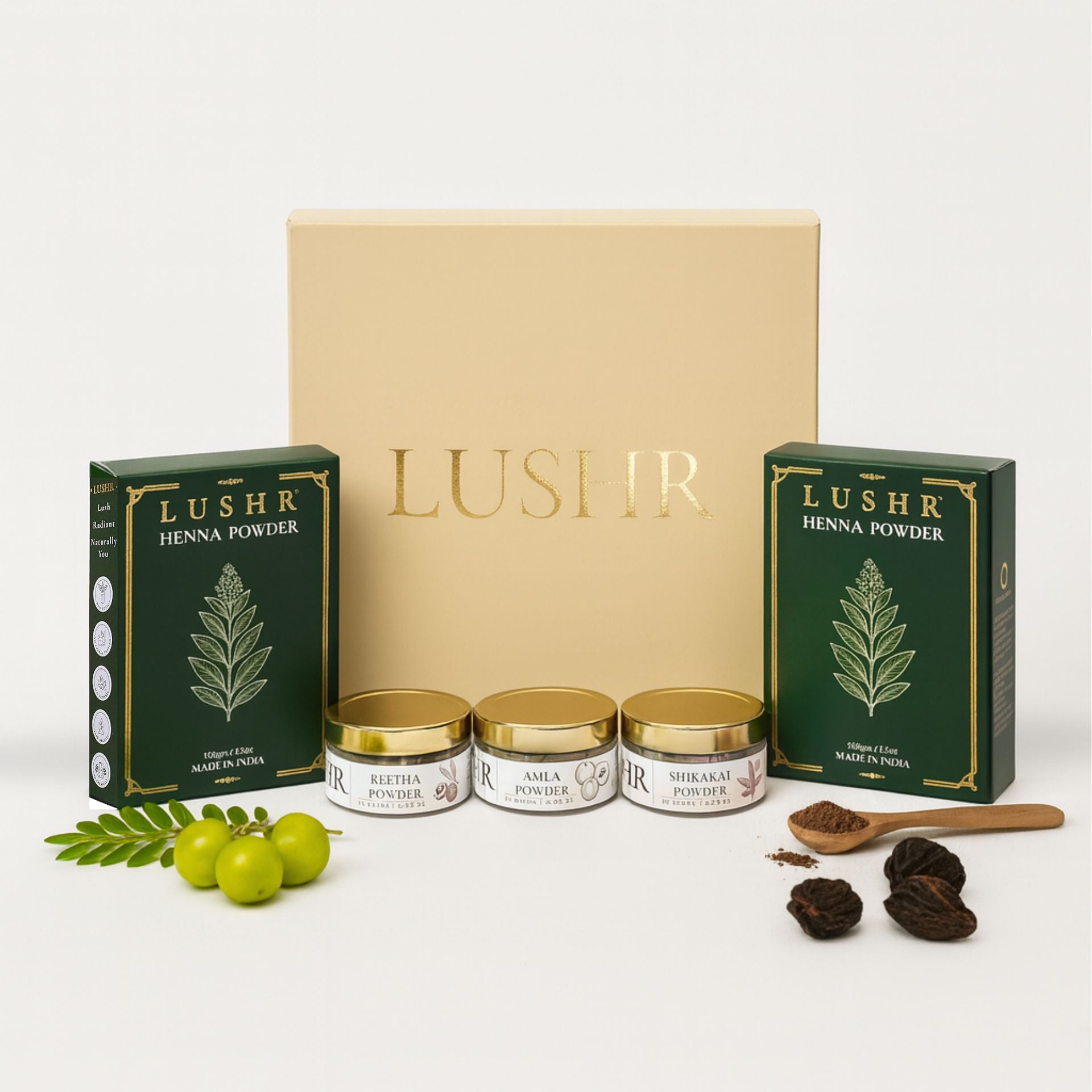 Lushr Hair Ritual Kit — Henna, Amla, Reetha & Shikakai | 4 - in - 1 - LUSHR