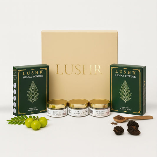 Lushr Hair Ritual Kit — Henna, Amla, Reetha & Shikakai | 4 - in - 1 - LUSHR