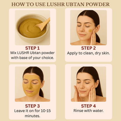 Lushr Ubtan Powder — Natural Tan Removal & Glow Face Pack | 100g - LUSHR