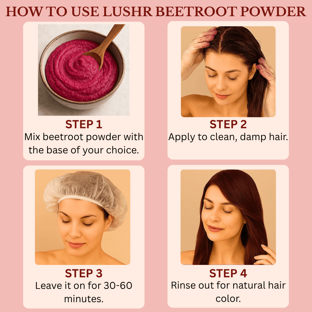 Lushr Beetroot Powder — Natural Glow & Antioxidant Face Pack | 100g - LUSHR
