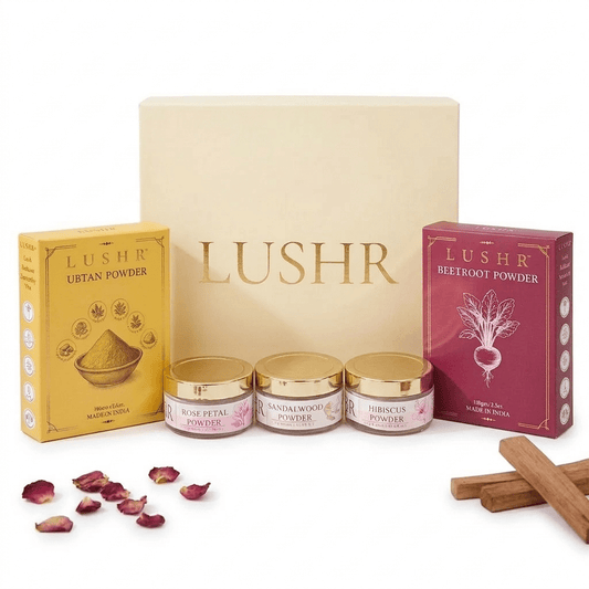 Lushr Skin Glow Ritual Kit — Ubtan, Beetroot, Sandalwood, Rose, Hibiscus - LUSHR