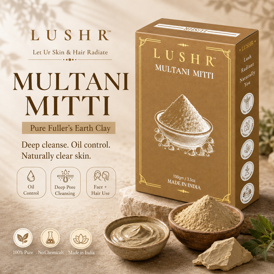 Lushr Multani Mitti — Pure Fuller's Earth Clay Face Pack | 100g