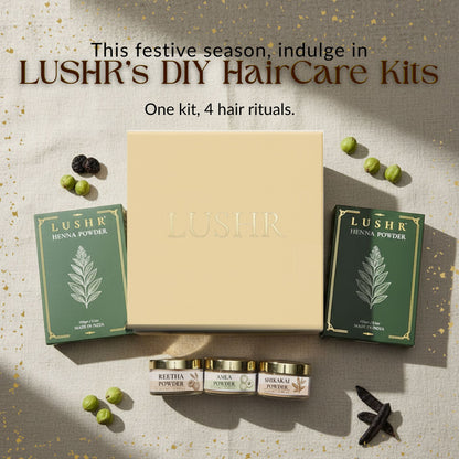 Lushr Hair Ritual Kit — Henna, Amla, Reetha & Shikakai | 4 - in - 1 - LUSHR