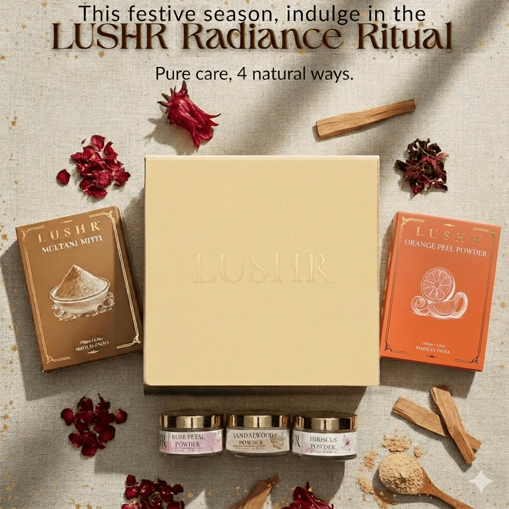Lushr 5 - Powder Ayurvedic Facial Kit — Glow, Detox & Brightening - LUSHR