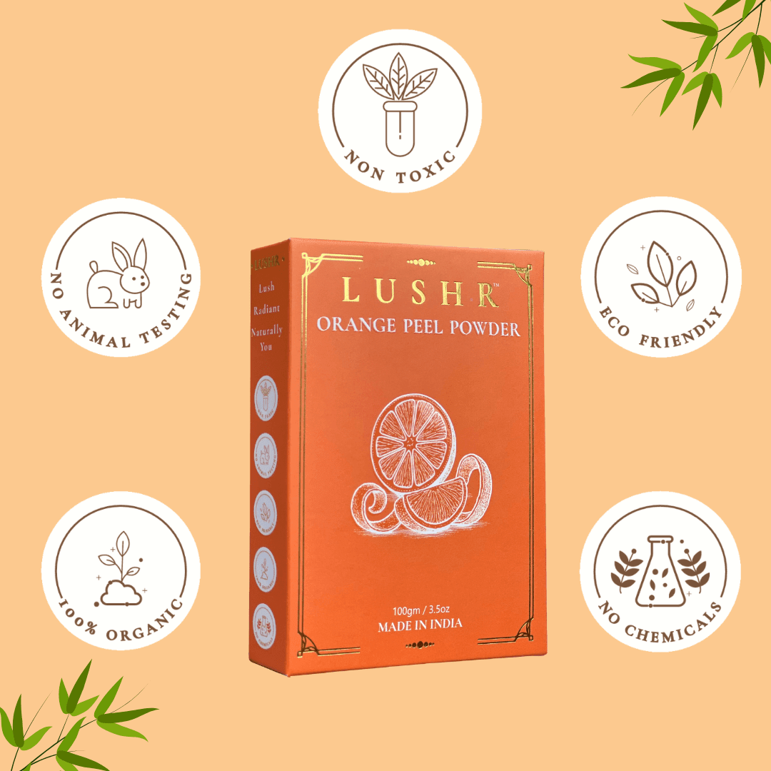 Lushr Orange Peel Powder — Vitamin C Skin Brightening Face Pack | 100g - LUSHR