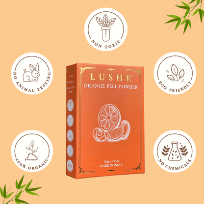 Lushr Orange Peel Powder — Vitamin C Skin Brightening Face Pack | 100g - LUSHR
