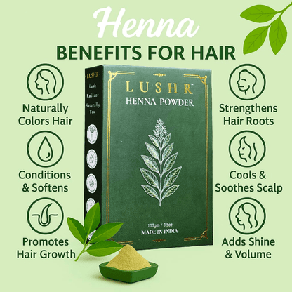 Lushr Henna Powder — 100% Pure Natural Hair Colour & Conditioner | 100g - LUSHR