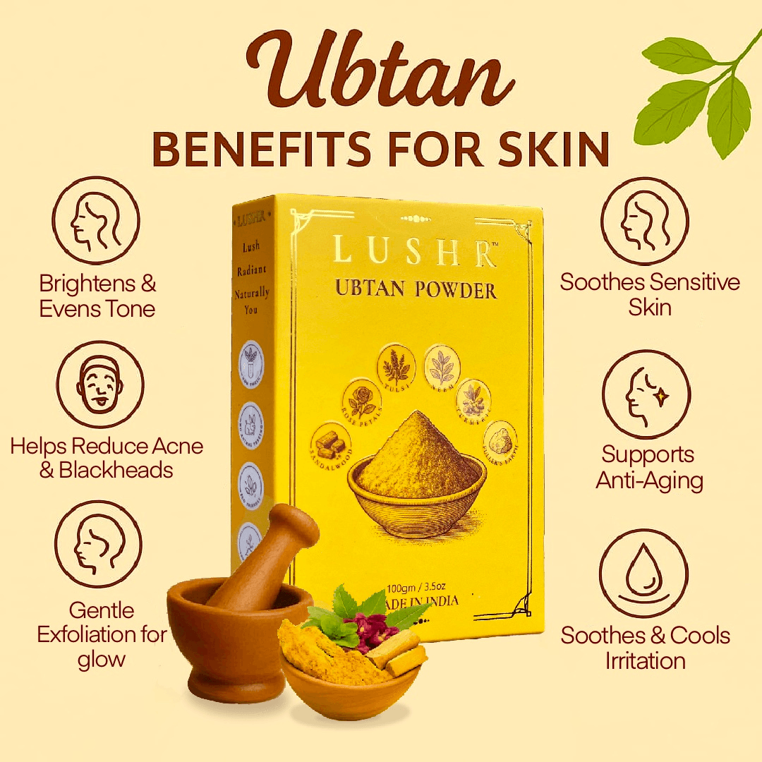 Lushr Ubtan Powder — Natural Tan Removal & Glow Face Pack | 100g - LUSHR