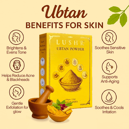 Lushr Ubtan Powder — Natural Tan Removal & Glow Face Pack | 100g - LUSHR