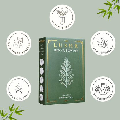 Lushr Henna Powder — 100% Pure Natural Hair Colour & Conditioner | 100g - LUSHR