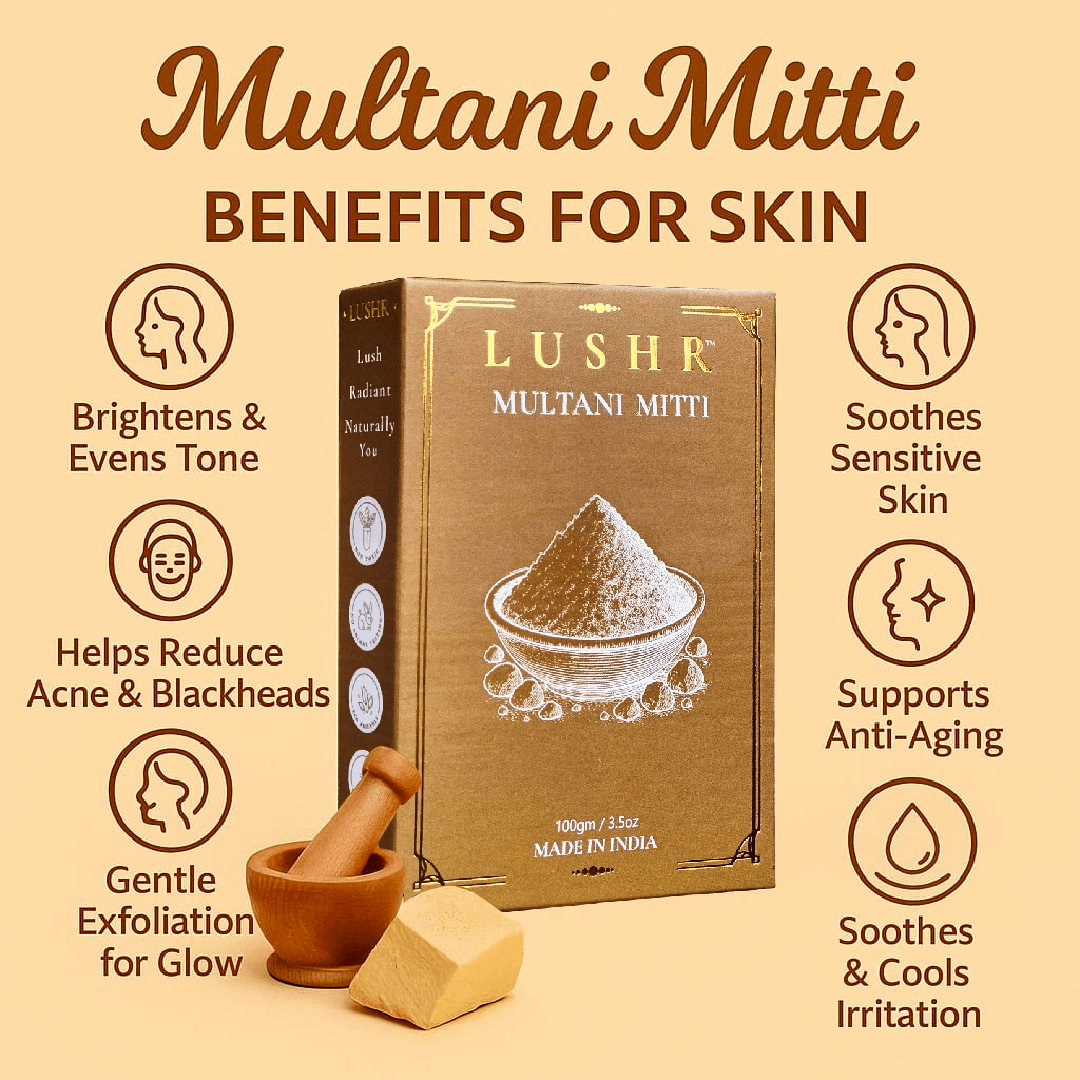 Lushr Multani Mitti — Pure Fuller's Earth Clay Face Pack | 100g - LUSHR