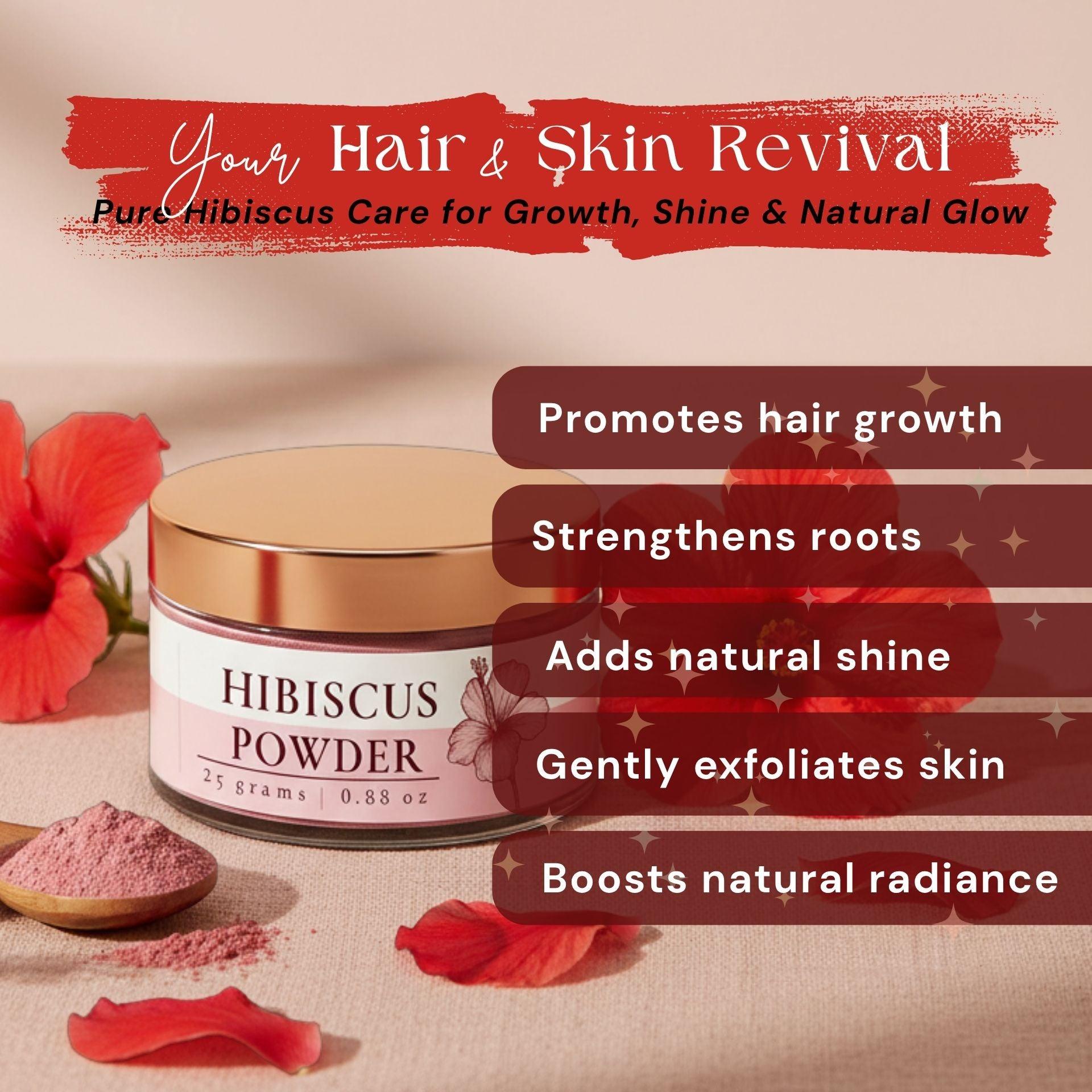 Lushr Hibiscus Powder — Anti - Acne Face Pack & Hair Growth | 25g - LUSHR