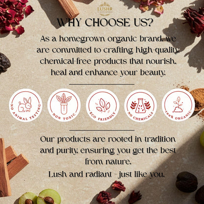 Lushr Hibiscus Powder — Anti - Acne Face Pack & Hair Growth | 25g - LUSHR