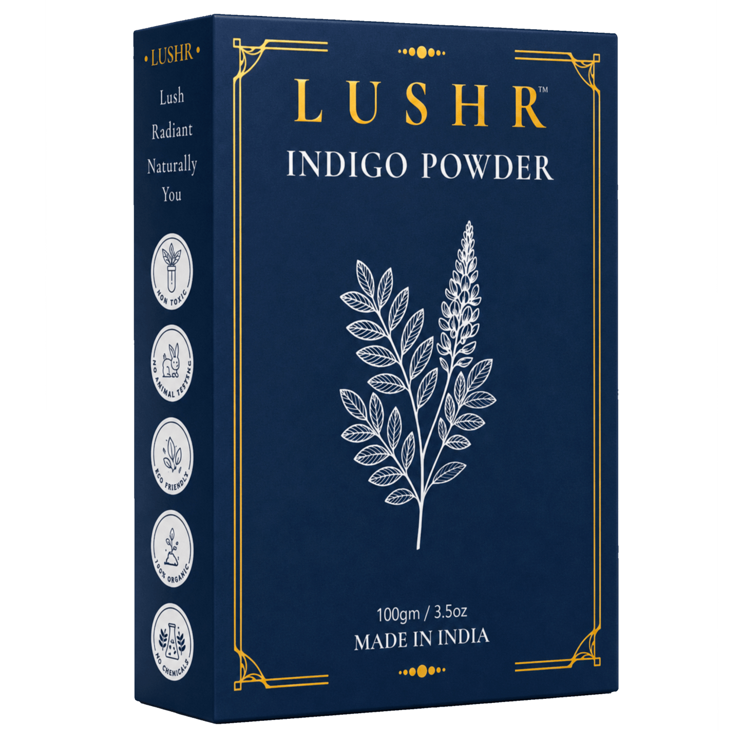 Lushr Indigo Powder — Natural Black Hair Dye, Grey Coverage | 100g - LUSHR