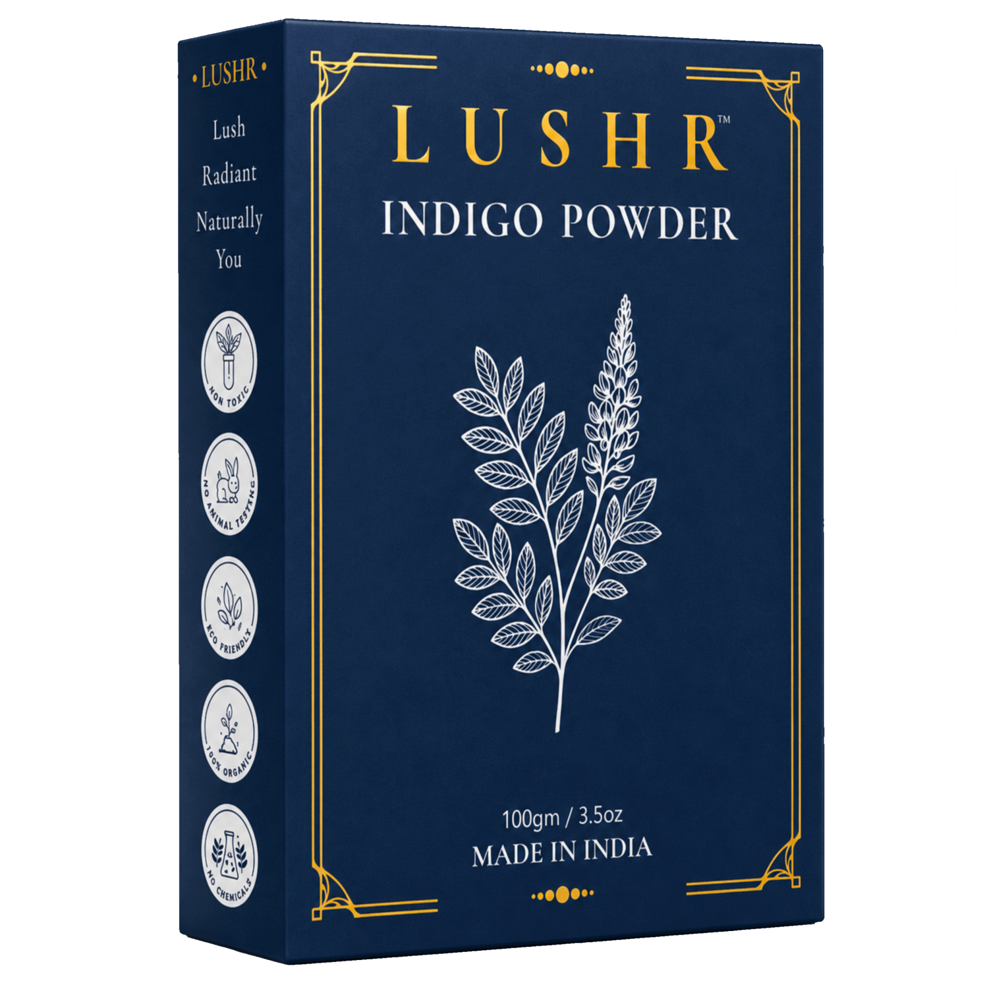 Lushr Indigo Powder — Natural Black Hair Dye, Grey Coverage | 100g - LUSHR