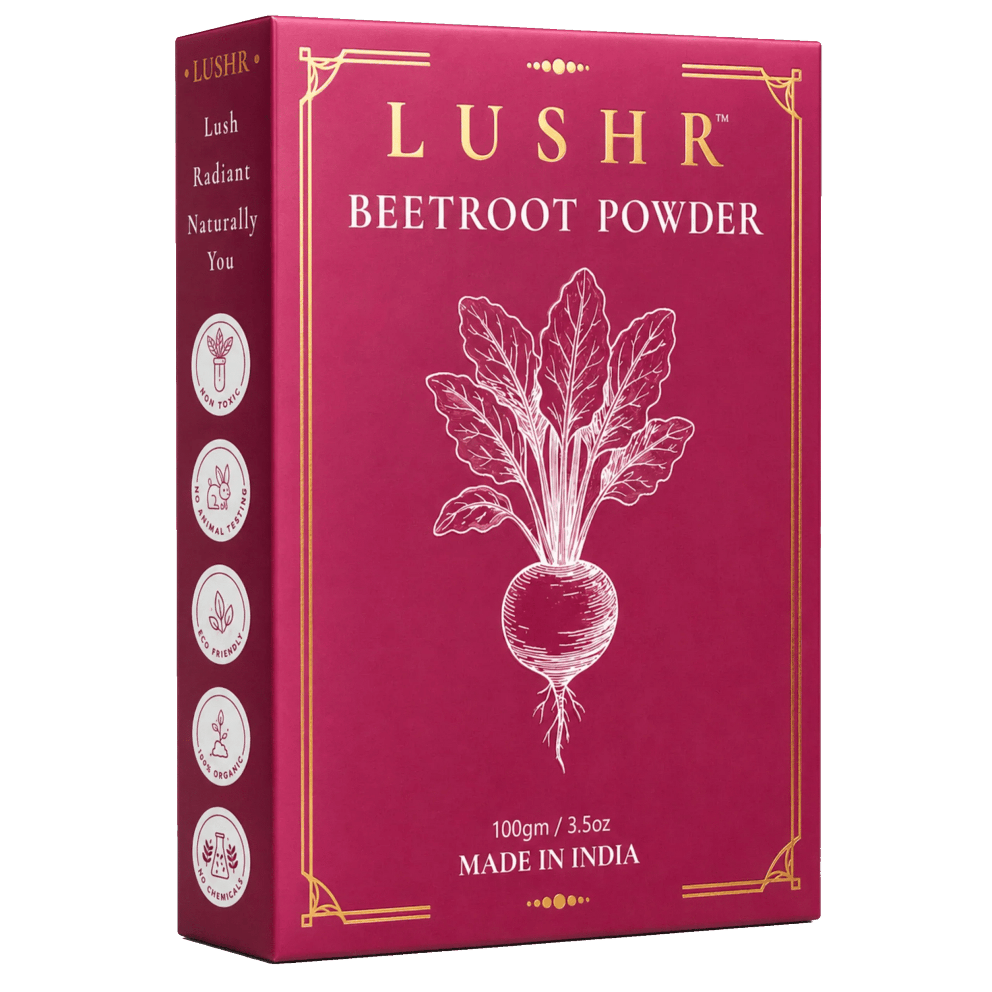 Lushr Beetroot Powder — Natural Glow & Antioxidant Face Pack | 100g - LUSHR