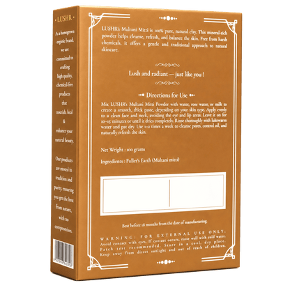 Lushr Multani Mitti — Pure Fuller's Earth Clay Face Pack | 100g - LUSHR