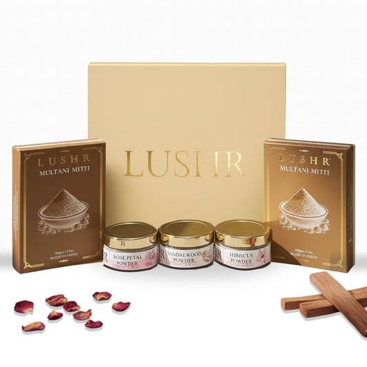 Lushr Acne Control Kit — Multani Mitti, Sandalwood, Rose & Hibiscus - LUSHR