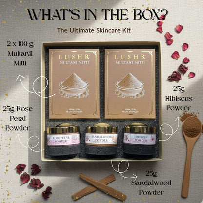 Lushr Acne Control Kit — Multani Mitti, Sandalwood, Rose & Hibiscus - LUSHR