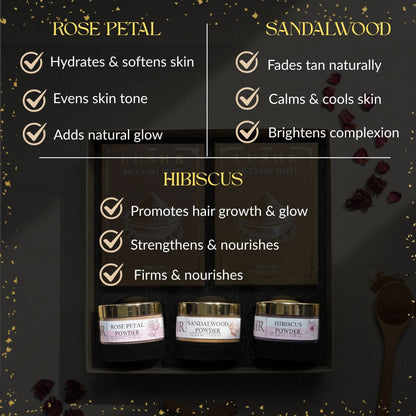 Lushr Skin Glow Ritual Kit — Ubtan, Beetroot, Sandalwood, Rose, Hibiscus - LUSHR