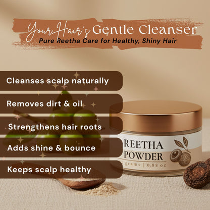 Lushr Reetha Powder — Pure Soapnut Natural Shampoo for Hair | 25g - LUSHR