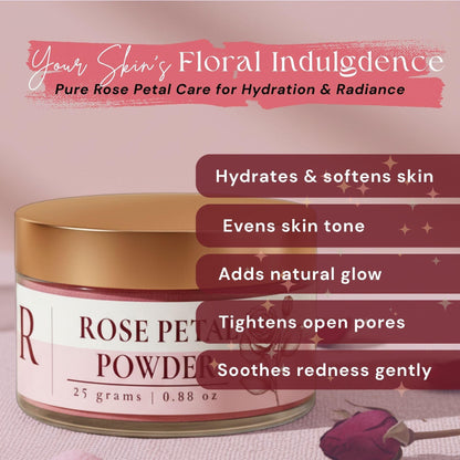 Lushr Rose Petal Powder — Pure Rosa Damascena for Glowing Skin | 25g - LUSHR