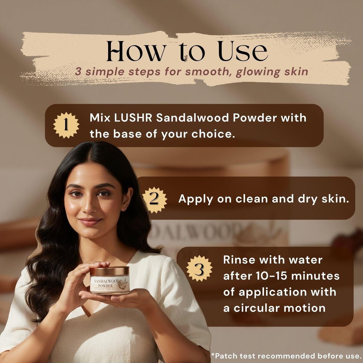 Lushr Sandalwood Powder — Pure Chandan for Acne & Bright Skin | 25g - LUSHR
