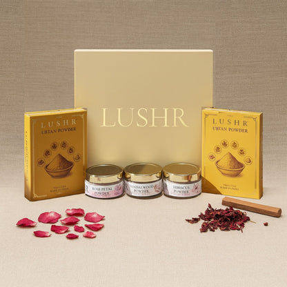 Lushr Brightening Kit — Ubtan, Sandalwood, Rose Petals & Hibiscus - LUSHR
