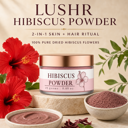 Lushr Hibiscus Powder — Anti-Acne Face Pack & Hair Growth | 25g